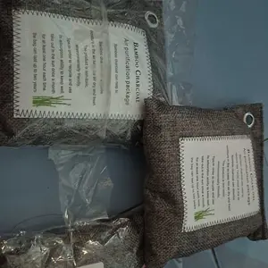 Bamboo Charcoal Air Purifier Bag 500g - Penyerap Bau & Kelembapan Alami untuk Udara Segar Rumah Mobil Kantor Dapur - Menyerap Zat Berbahaya & Anti Lembar