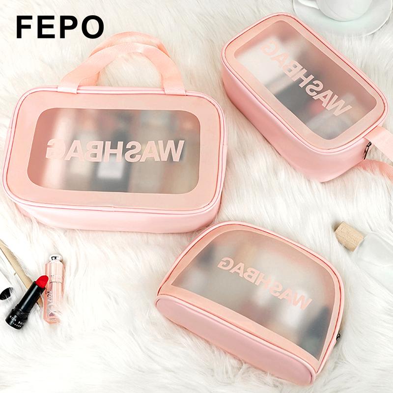 FEPO Túi đựng Mỹ phẩm trong suốt sức chứa lớn chống thấm nước dễ sử dụng tiện lợi