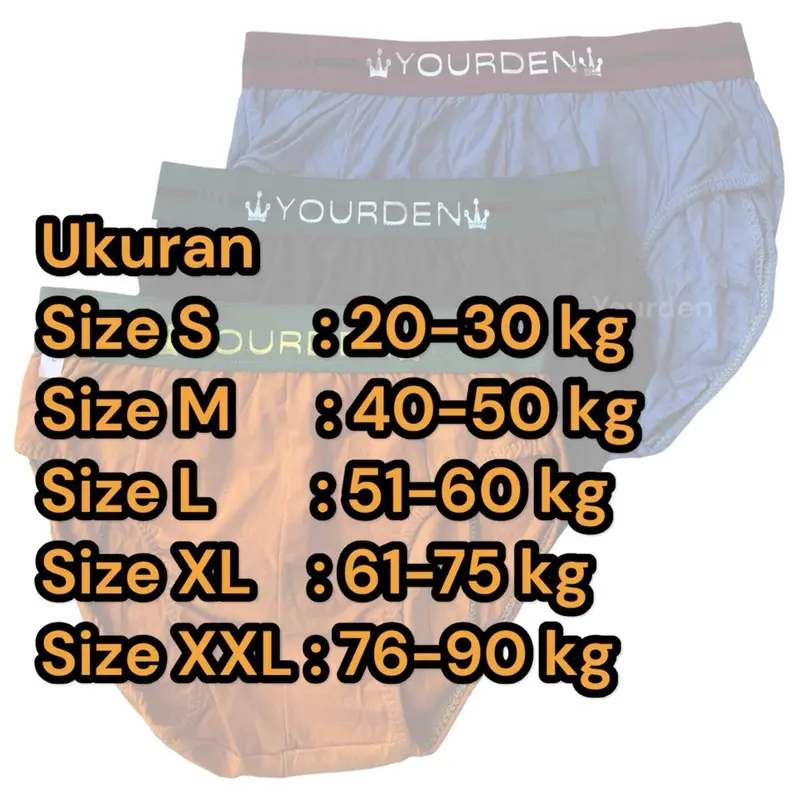 yourden paket 12 pcs celana dalam pria dewasa big size Boxer Pendek Segitiga Katun Cowok Motif 6