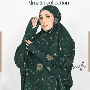 Almatin - Mukena terusan dewasa terbaru bordir gracella mukenah lajuran Kain Katun Mewah