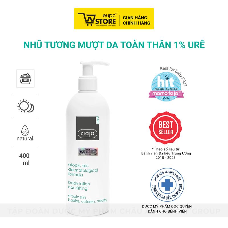 Nhũ Tương Mượt Da Toàn Thân 1% Urê Ziaja Med 400ml Giúp Làm Dịu Nhẹ & Dưỡng Ẩm Giảm Khô Da EUPC STORE