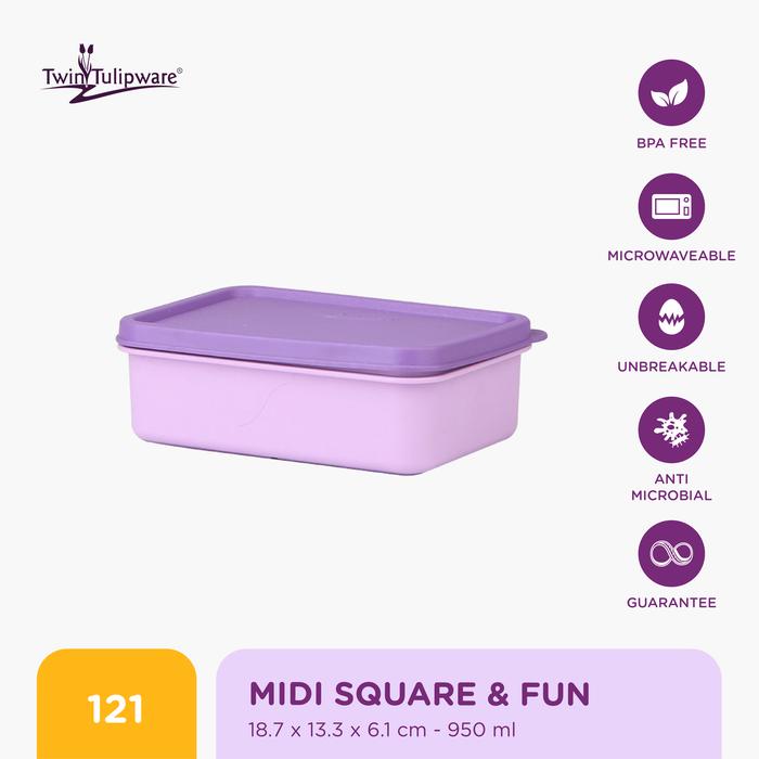 Gambar Twin Tulipware Midi Square & Fun 950 ML - Pink Lady UB dari Twin Tulipware Indonesia Kota Cimahi 5 Tokopedia