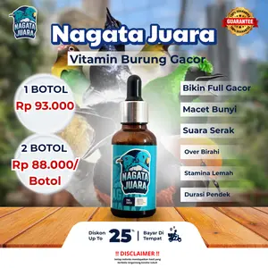 Vitamin Burung Nagata Juara Original 1-2 Botol 30 ml - Doping Penggacor Semua Jenis Burung Kicau - Suplemen Gacor untuk Burung Lomba [BISA COD]