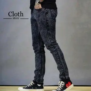 Celana Jeans Pria Skinny Snow Acid Gray Terbaru Celana Jeans Panjang Skinny Cowok Slimfit Slim Fit