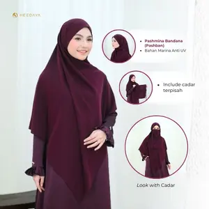 HEEDAYA VELOURA - SET ABAYA & PASHBAN PREMIUM ANTI UV ELEGAN BUSUI FRENDLY
