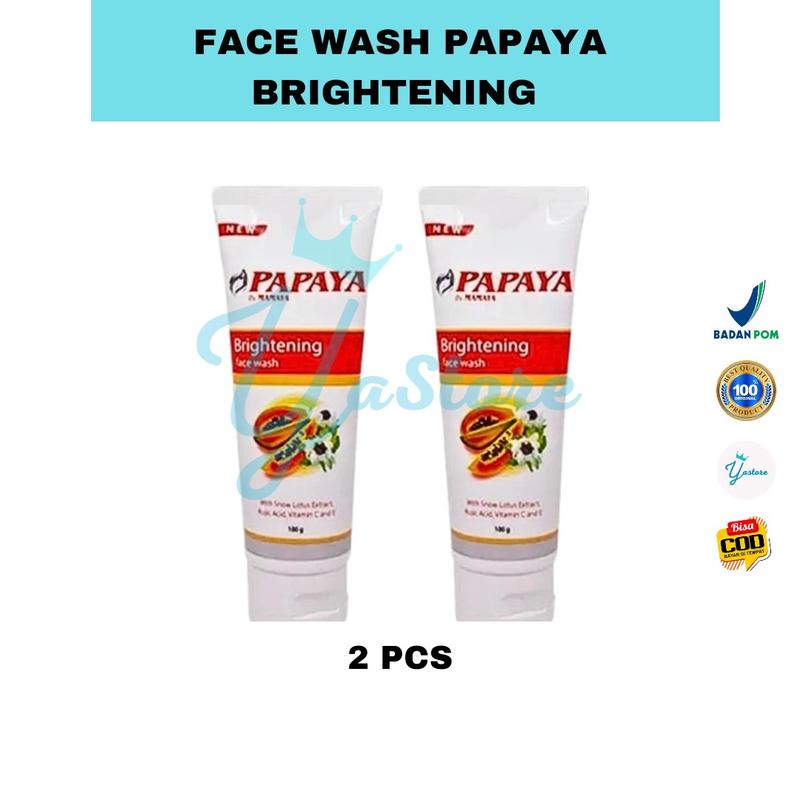 PROMO (2PCS) FACE WASH BRIGHTENING PAPAYA BY MAMAYA ORIGINAL BPOM 0