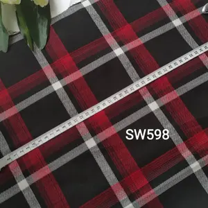 GOBEST SW598-408 motif kain semiwoll motif baru tartan bahan kotak tr strech yarndyed harga per 0.5meter semiwoll