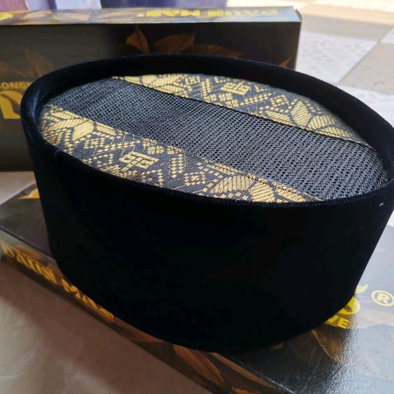 SONGKOK/PECI AC TENGAH SONGKET EMAS bludru 2