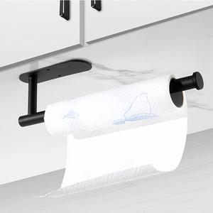 Black Stainless Steel Bathroom Accessories Tissue Paper Holder Roll Paper Rack Drill Installation Toilet Paper Stand Minimalist