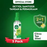 Gambar Dettol Hand Sanitizer & Surface Spray 2in1 50ml - Citrus Tea x 5 dari Dettol Indonesia Store Kota Administrasi Jakarta Timur 1 Tokopedia