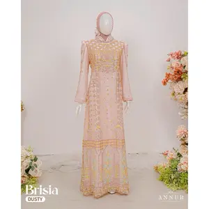 READY STOCK - Brisia Dress Muslim Wanita Motif Etnik by annurlabel.id