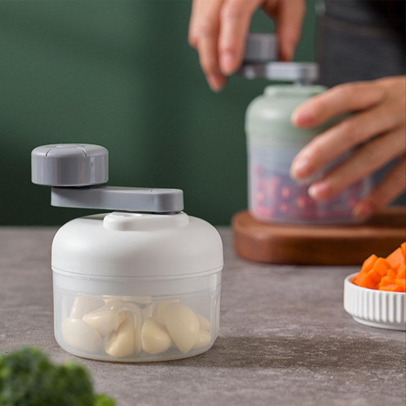 Product Introduction of 250ML Garlic Whiz: Manual Garlic Masher & Press Adjustable Speed- Crush, Chop,Mince in Seconds Garlic, chili, radish, onion, mushroom Kitchen Essentials 2