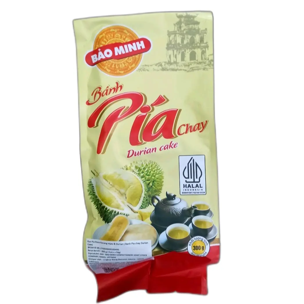 Bao Minh Banh Pia Chay Durian Cake Kue Pia Rasa Durian Kacang Hijau Asli Vietnam 4s
