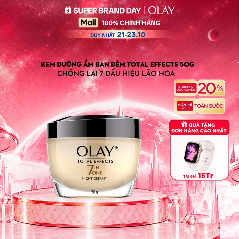 Kem Dưỡng Ẩm Ban Đêm Phục Hồi & Làm Chậm 7 Dấu Hiệu Lão Hóa OLAY TOTAL EFFECTS 50G