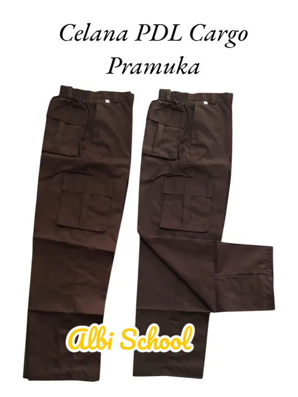 Celana Panjang PDL Cargo  Warna Cokelat / Chocolate Color Seragam Pramuka Sekolah Anak Laki-laki Bahan Famatex Untuk SD SMP SMA Sekolah Dasar / Sekolah Menengah Pertama / Sekolah Menengah Atas 0