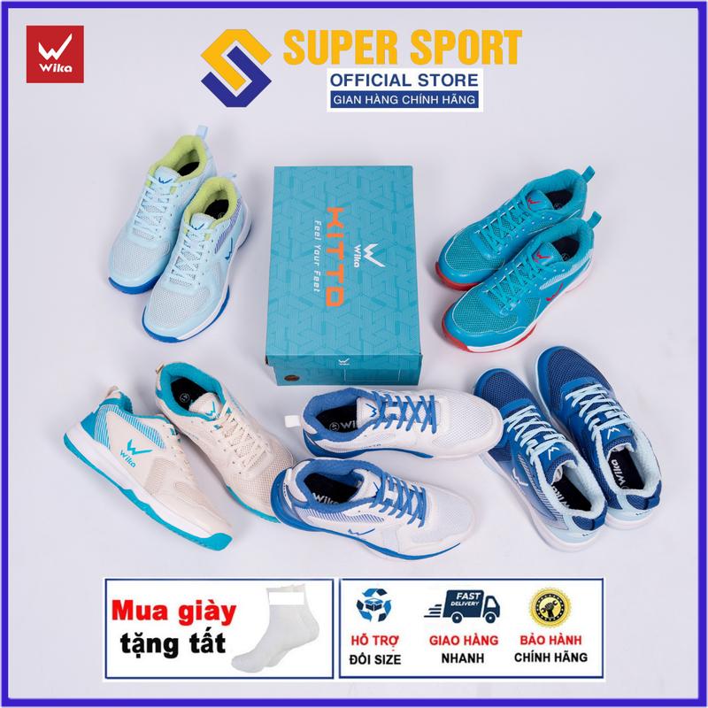 Giày Cầu Lông, Giày Bóng Chuyền Wika Kitto Nam Nữ Chính Hãng Tặng Tất Dệt Kim Không Mùi - Đế Kép Eva Chơi Sân Bê Tông Tốt
