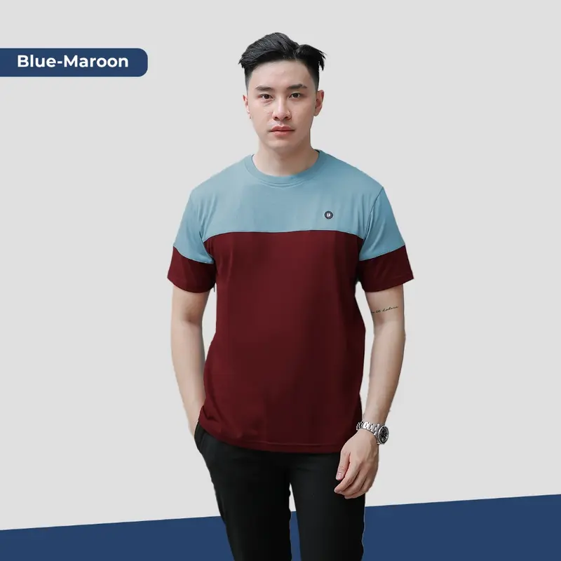 BROGUY Kaos Polos Color-Block Casual Combed 24s Tebal Nyaman 3