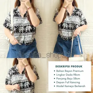 MAYA [01] SHIRT || [S07117] ATASAN WANITA BERKERAH KEMEJA WANITA ATASAN KANCING BAJU KERJA FORMAL