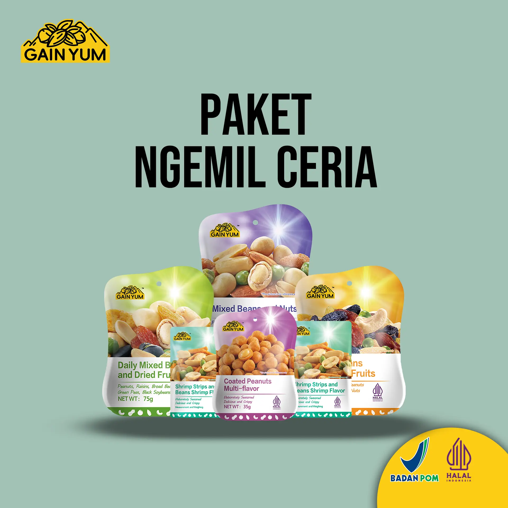 NEW [ BUNDLING NGEMIL CERIA ] Gain Yum Snack - Bundling Paket Ngemil Ceria With GainYum