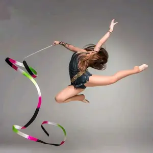 Tongkat Pita Ballet dan Senam Ritmik Twirling Satin 2 Meter