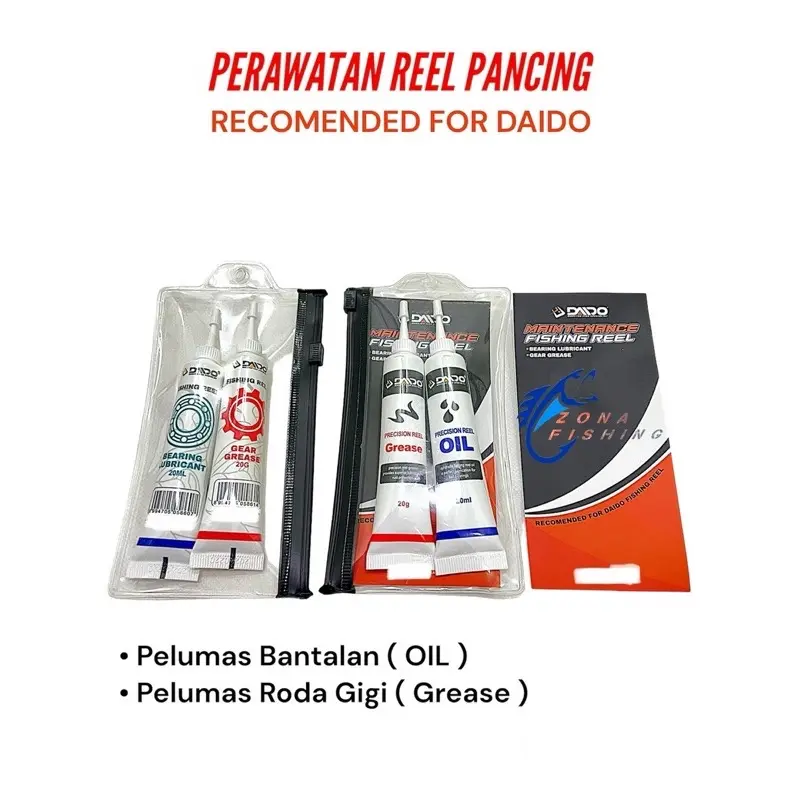 Pelumas Reel Oil Grease Daido For Baitcasting / Spinning Minyak Reel Pancing Isi 2 0