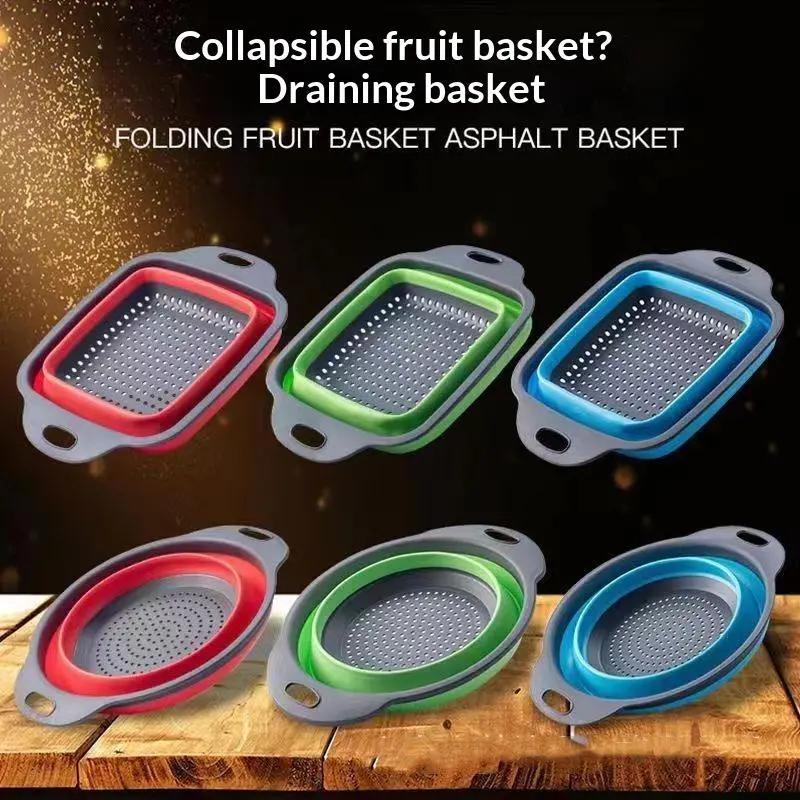 Silicone có thể gập lại colander BPA miễn phí cấp thực phẩm chịu nhiệt nhà bếp…