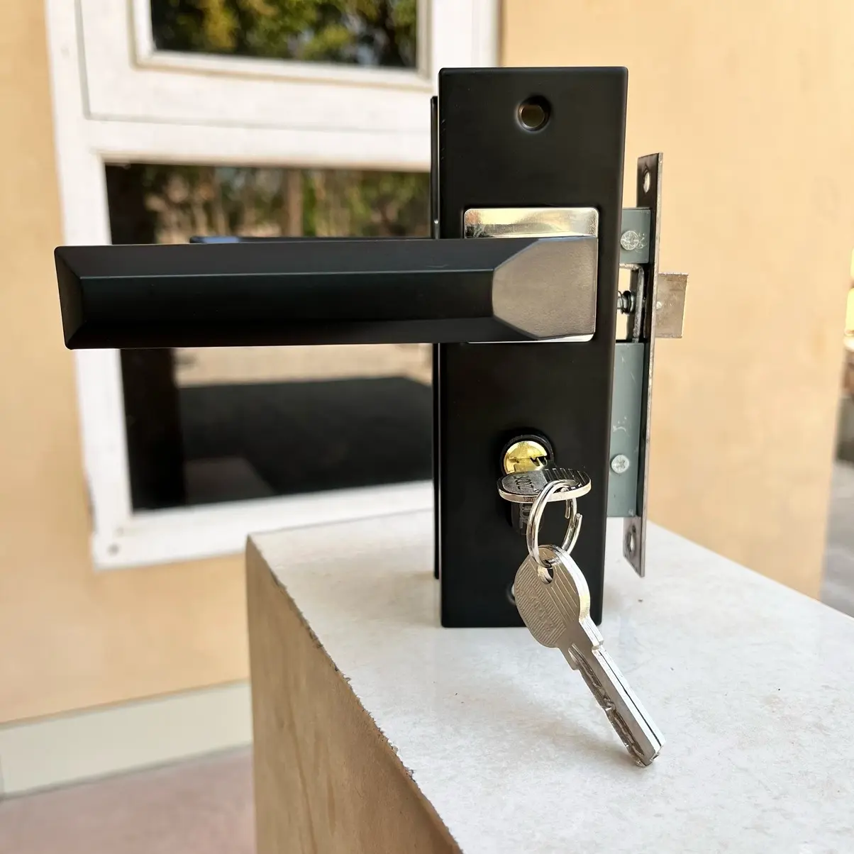 Kunci pintu kamar hitam handle pintu set full black 15 cm