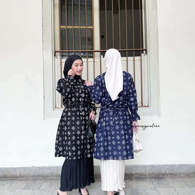 Tunik Panjang Amarta Premium Batik Kondangan Santai Rayon untuk Wanita Muslim Atasan Katun Dress Remaja Motif Dewasa Cantik Kancing Nyaman Mewah Formal