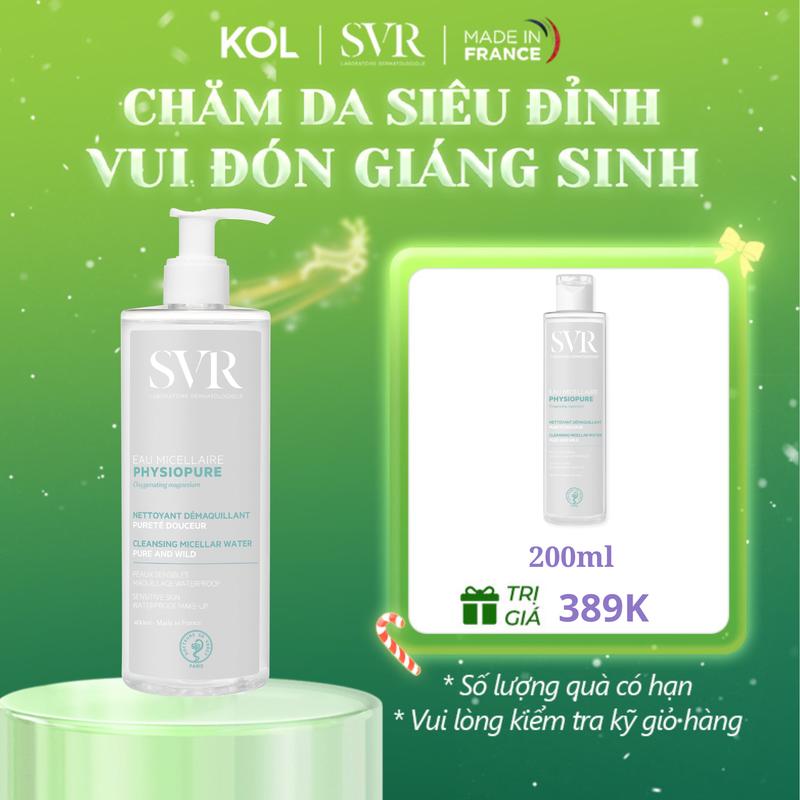 kol x SVR Mua 1 Tặng 1 - Nước tẩy trang giúp làm sạch da mặt dùng cho cả mắt và môi SVR PHYSIOPURE Eau Micellaire 400ml