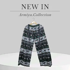 Celana Kulot Motif Gajah Baru, Berbahan Rayon Dingin, Halus Saat di Gunakan Panjang