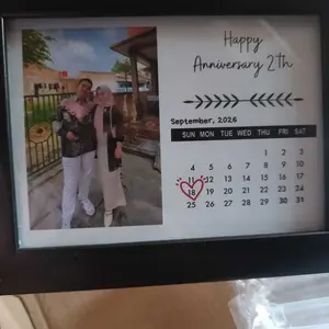 Hadiah Kado Custom Foto Frame Kalender LED Ulang Tahun Romantis Anniversarry Boyfriend Gift