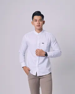 Kemko Kemeja Koko Casual Lengan Panjang Kerah Sanghai Baju Muslim Formal santri pria Dewasa