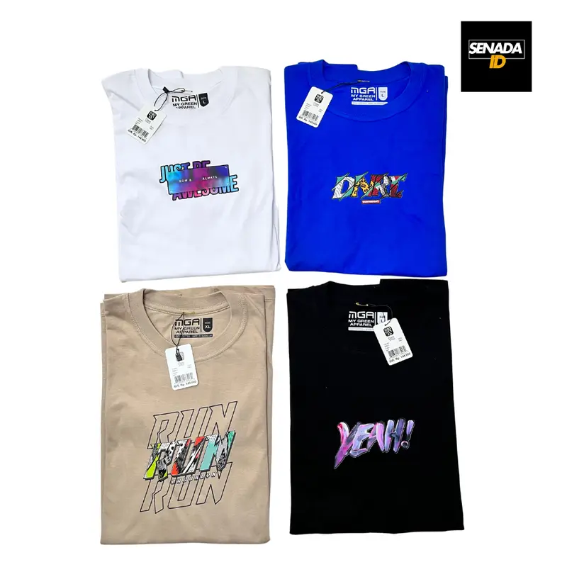 𝐒𝐄𝐍𝐀𝐃𝐀 𝐗 𝐌𝐆𝐀 𝐓-𝐒𝐡𝐢𝐫𝐭 - Kaos Pria Katun 24S Original 100% Baju Distro Model Mix Lengan Pendek Bahan Tebal & Adem Size (M L XL XXL) | Kaos Unisex Bisa Pilih Warna 1