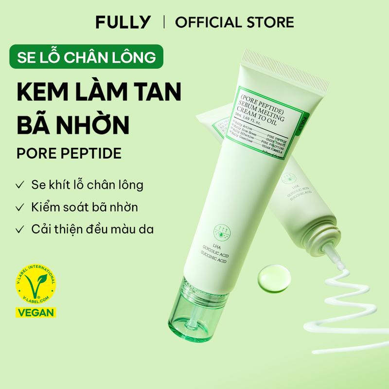 Kem làm tan bã nhờn Pore Peptide Sebum Melting Cream To Oil 50ml sẽ lỗ chân lông và cải thiện bã nhờn