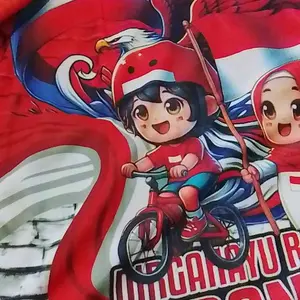 Baju Anak Jersey Size 1-10 TH HUT RI 17 AGUSTUS FULL PRINT  3/4 Cowok Cewek Celana Pendek Harian Baju Anak Besar