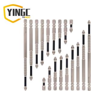 YC高磁力スクリュードライバービットセット - 18ノンスリップ耐衝撃ビット（25-150 mm）、6.35 mm六角シャンク、ソケット互換性、耐腐食性、精密工業用および家庭用、ネジを締めるためのインパクトドリルに適しています。