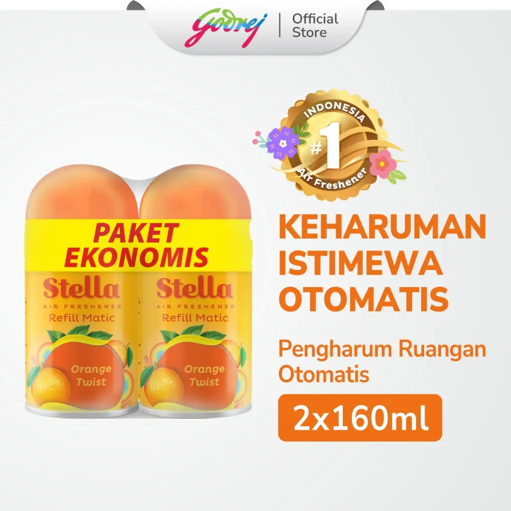 Paket Hemat Stella Matic Refill 160ml x 2 Pcs Ulang Pengharum Ruangan Otomatis
