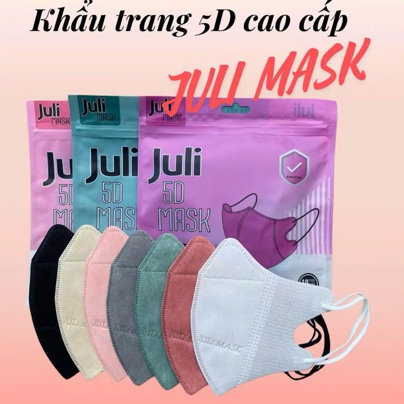 Combo Hời 200 Chiếc Khẩu Trang 5D + Tặng 50 Chiếc 6D Juli Cao Cấp Co Lớp Meltblown Kháng Khuẩn Kháng Bụi Mịn Chống Tia UV Siêu Ôm Mặt khautrang chinhhang dali mask