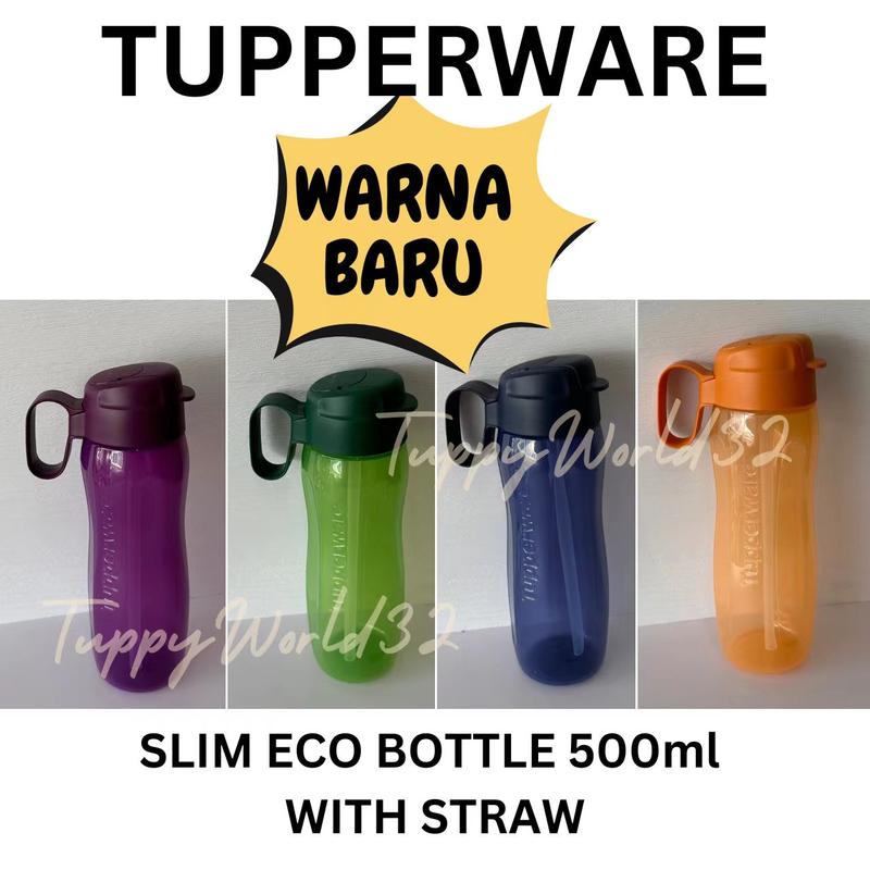 Tupperware Eco Bottle 500ml with straw WARNA BARU #tupperwar - TikTok ...