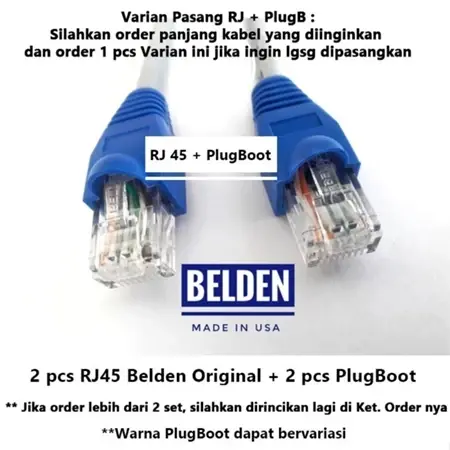 Pasang Konektor Kabel Internet Lan RJ45 Belden dan Cover Pelindung Per Set Kabel