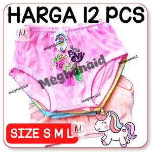 Obral 12 Pcs ( 1 lusin ) Celana Dalam  Anak Cewek Motif Kartun  Little Pony Fashion