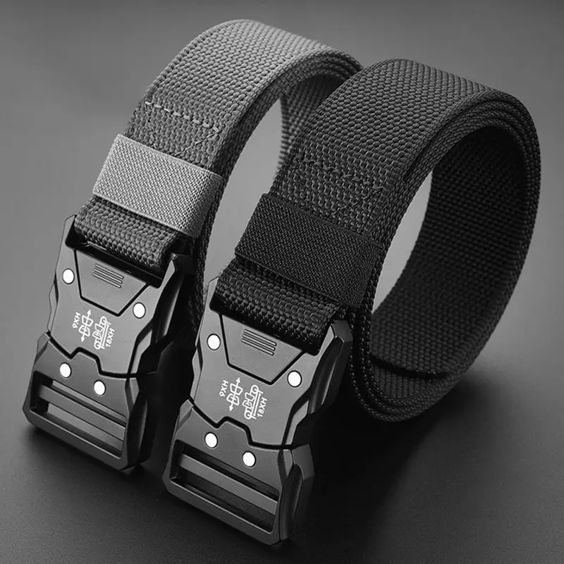 Men's Rugged Leather Belt - Quick Release Buckle, Adjustable Strap