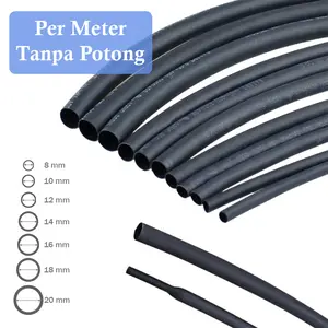 Isolasi Bakar per Meter 8 10 12 14 16 18 20 mm Heat Shrink Tube Selongsong Pembungkus Kabel Selang