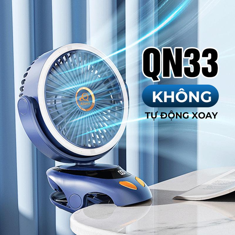 【 KHÔNG TỰ XOAY Quạt Tích Điện Mini QN33 - 16cm 15.000mah - 20.000mah - 30.000mah Có Đèn Và Hiển thị pin Phù Hợp Đi Làm Đi Học Du Lịch