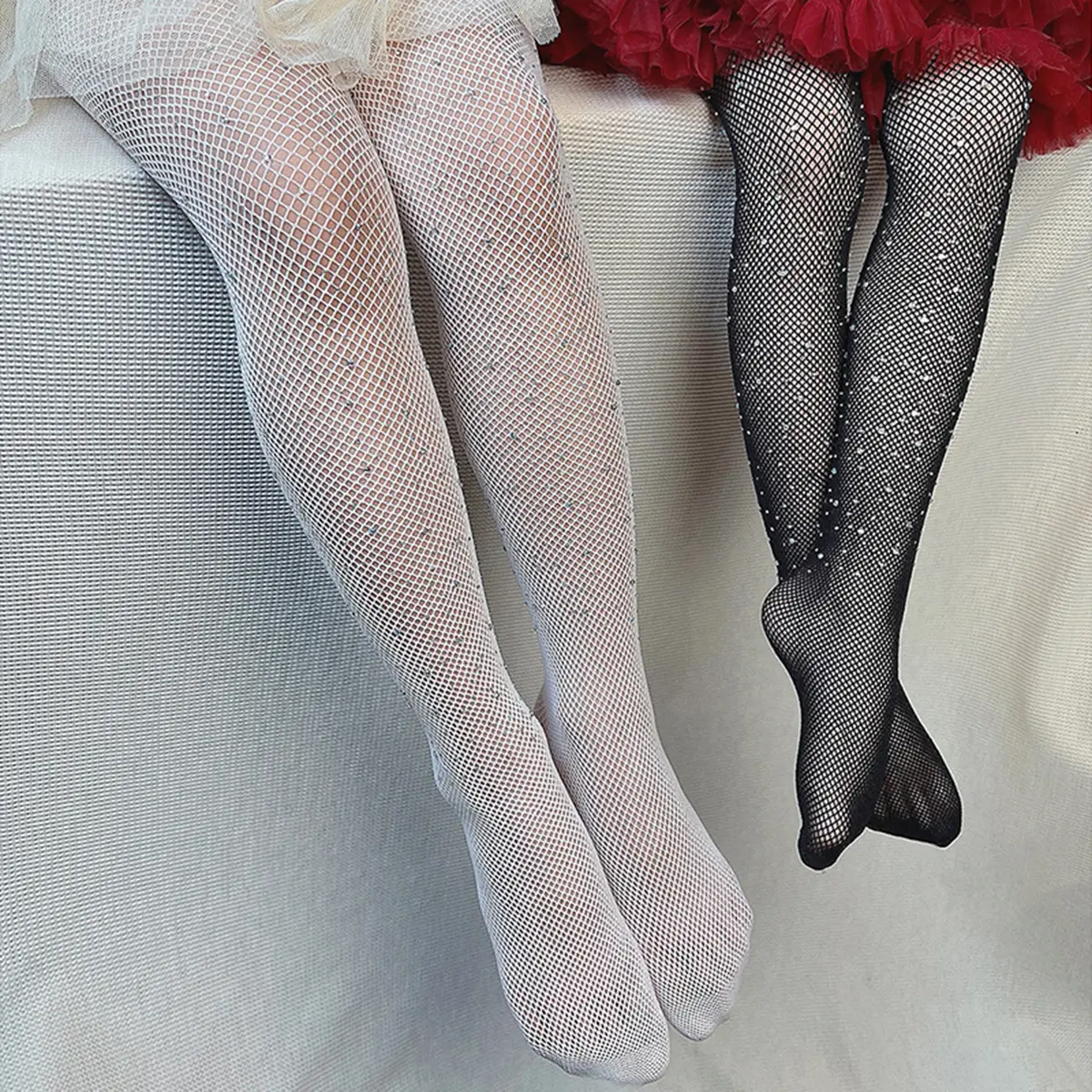 Children's hot diamond fishnet stockings fashionable diamond base socks hollow base socks color hot diamond net socks ultra-thin Lolita baby socks summer