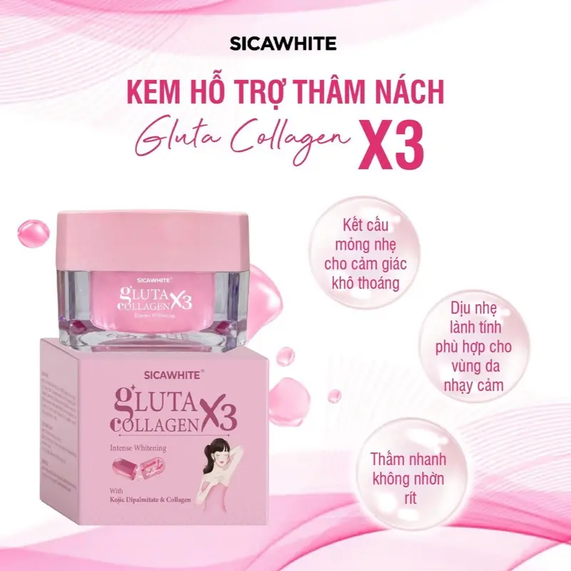 [H65] - Kem Hỗ Trợ Giảm Thâm GLUTA COLLAGEN X3 - Kem Cải Thiện Sắc Tố Da Những Vùng Như Nách, Đầu Gối, Khuỷ Tay (10gr) 2