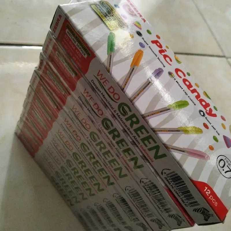 harga perPAk pulpen pic candy pulpen super smooth writing 6 mixed cap colors semi jell ink Stationery 2