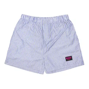 Wush Club Celana Boxer Pendek Kolor Distro Pria Wanita Motif Salur Garis Garis Navy