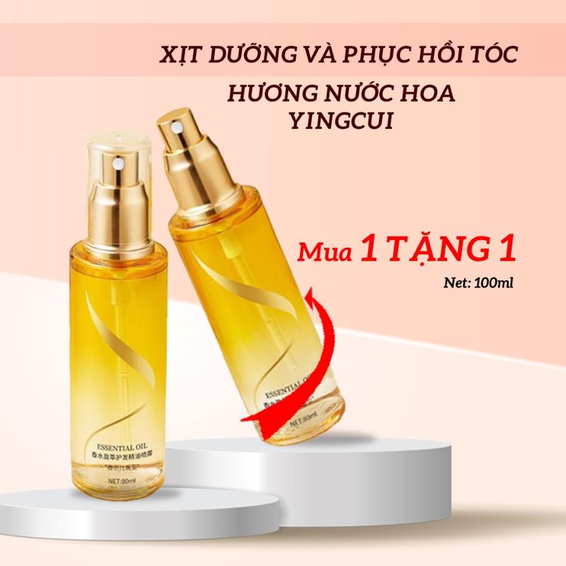 Mua 1 Tặng 1 Yingcui Xịt Dưỡng Tóc Phục Hồi Tóc 100ml Hương Nước Hoa Giúp Mọc Tóc Nhanh Dài & Dưỡng Ẩm Từ Jojoba & Bơ Tinh Dầu Buổi & Cam Ngọt