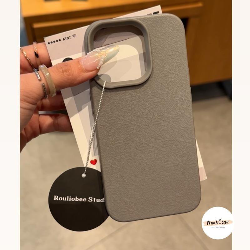Ốp Lưng Ip Cho IPhone 16 18 11 13 14 15 12 17 Pro Max 15 13 16 18 17 12 14 Pro XR X XS Max 7Plus 14 7 8 16 15 Plus Air Vỏ Mềm Điện Thoại Màu Xám Thời Trang Màu Trơn Sang Trọng Kết Cấu